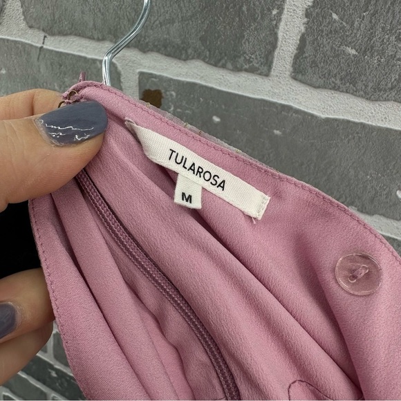 Tularosa Brooks Dress Lilac Toile Floral Asymmetrical Hem Dress Size Medium - Picture 11 of 11